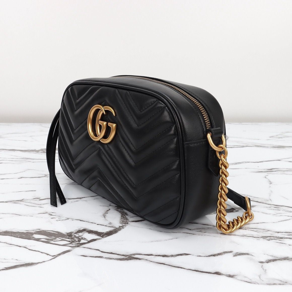 Black Quilted Camera Bag