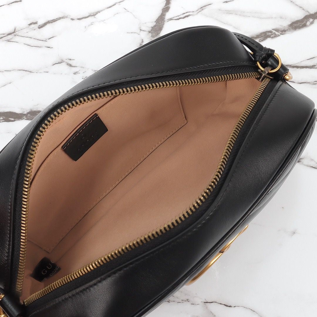 Black Quilted Camera Bag