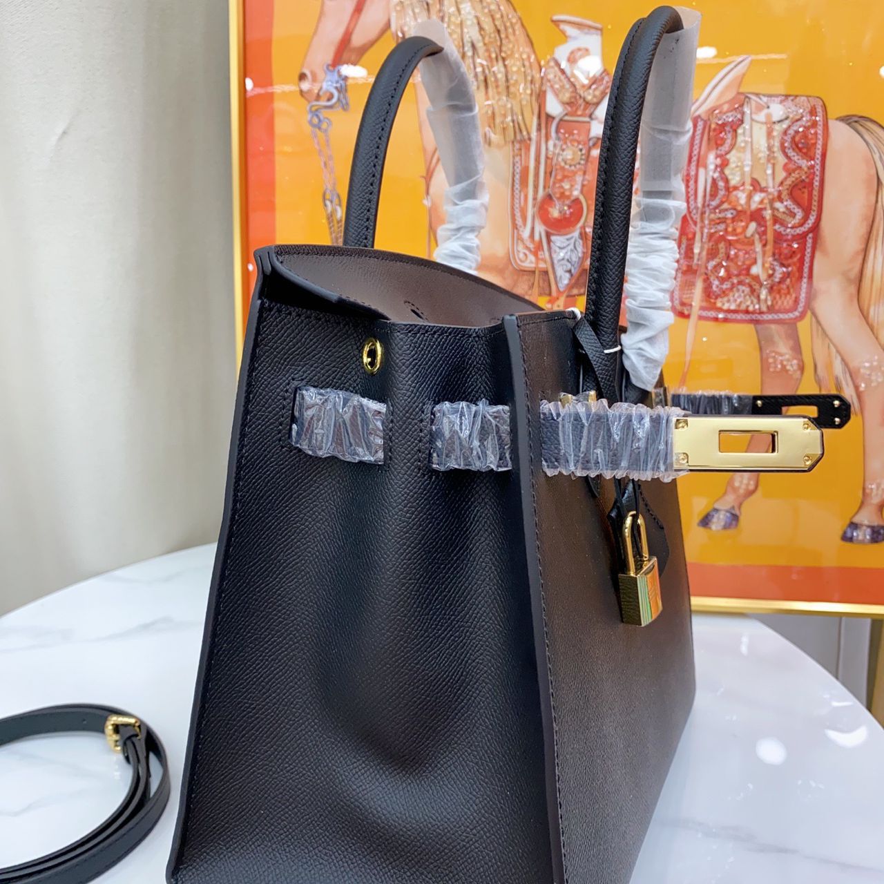 Classic Black Lock Handbag