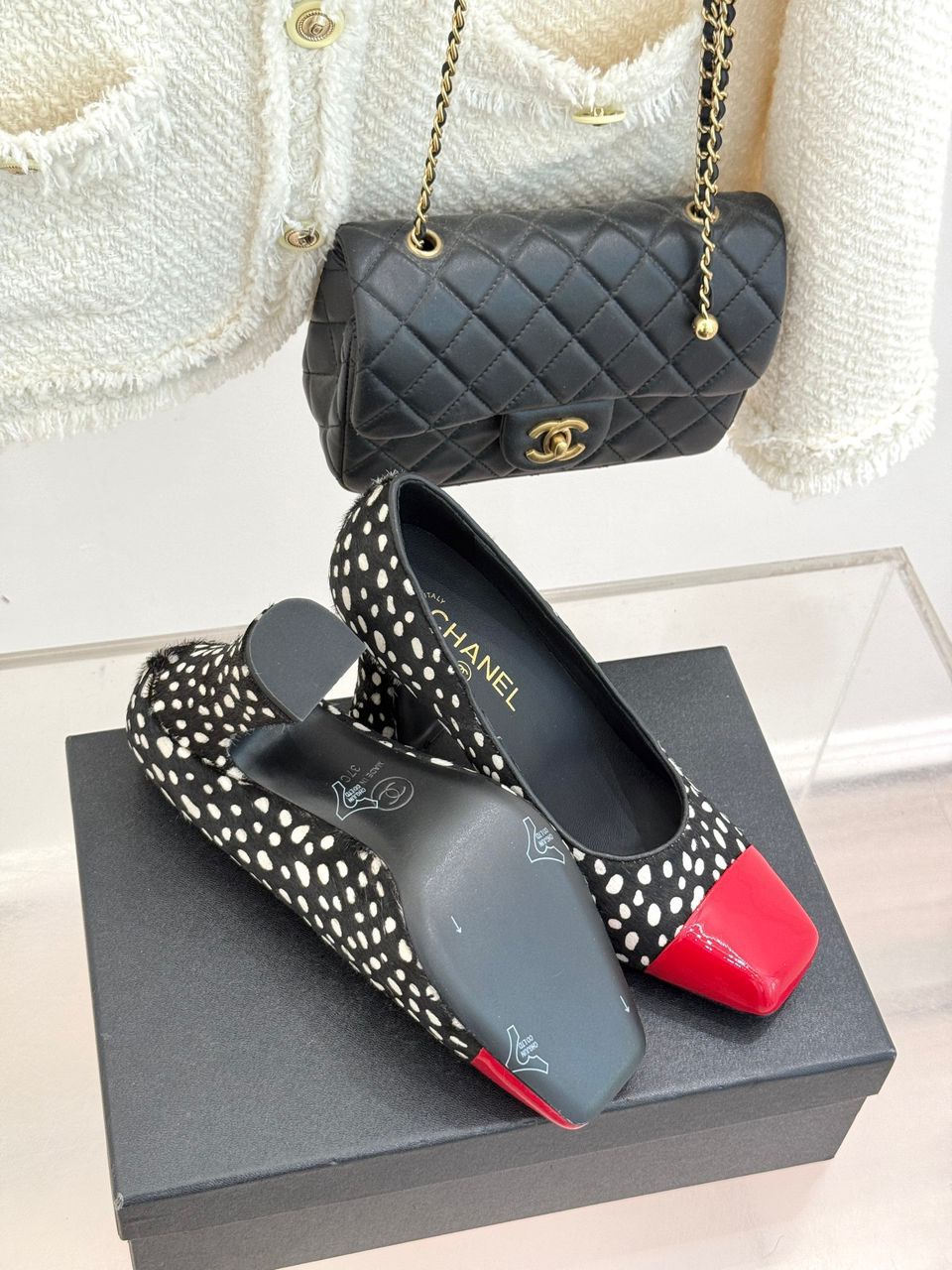 Midnight Polka Heels