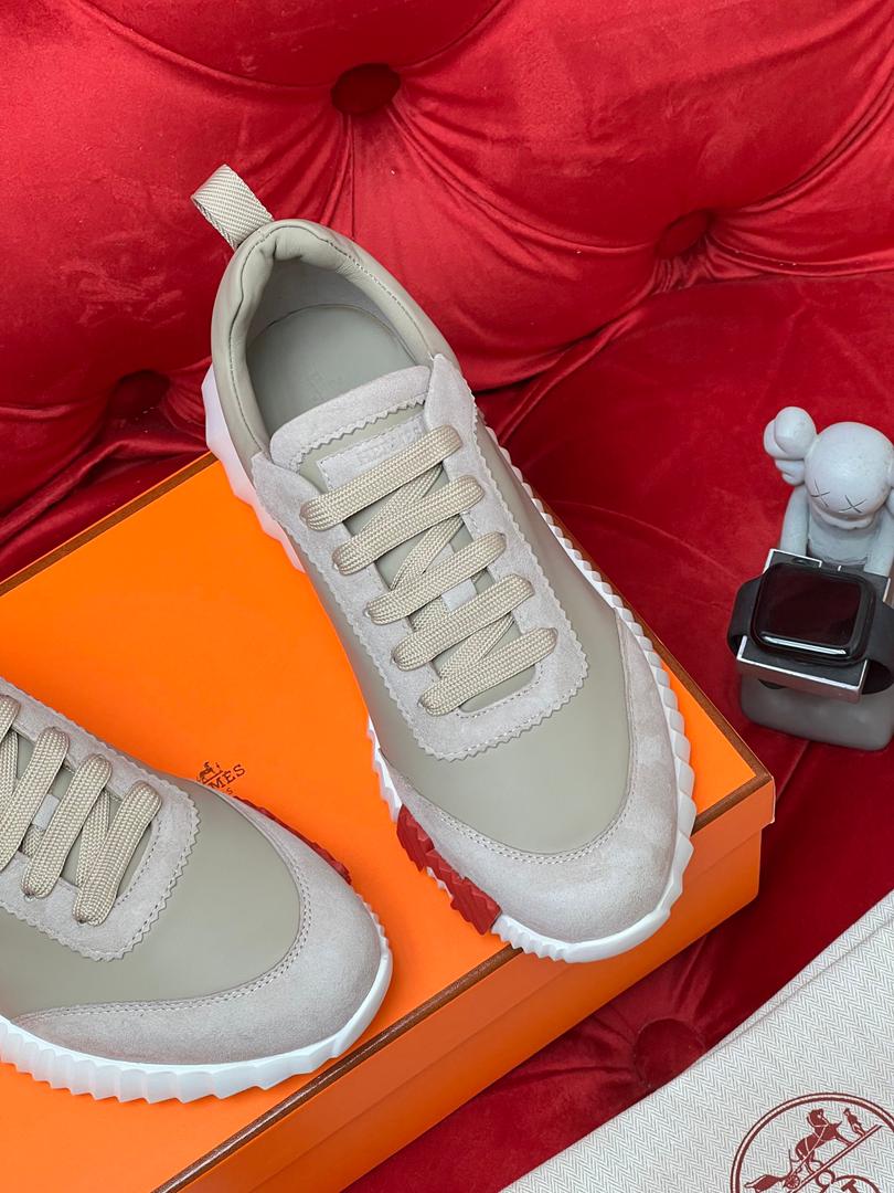 H Striped Leather Sneakers