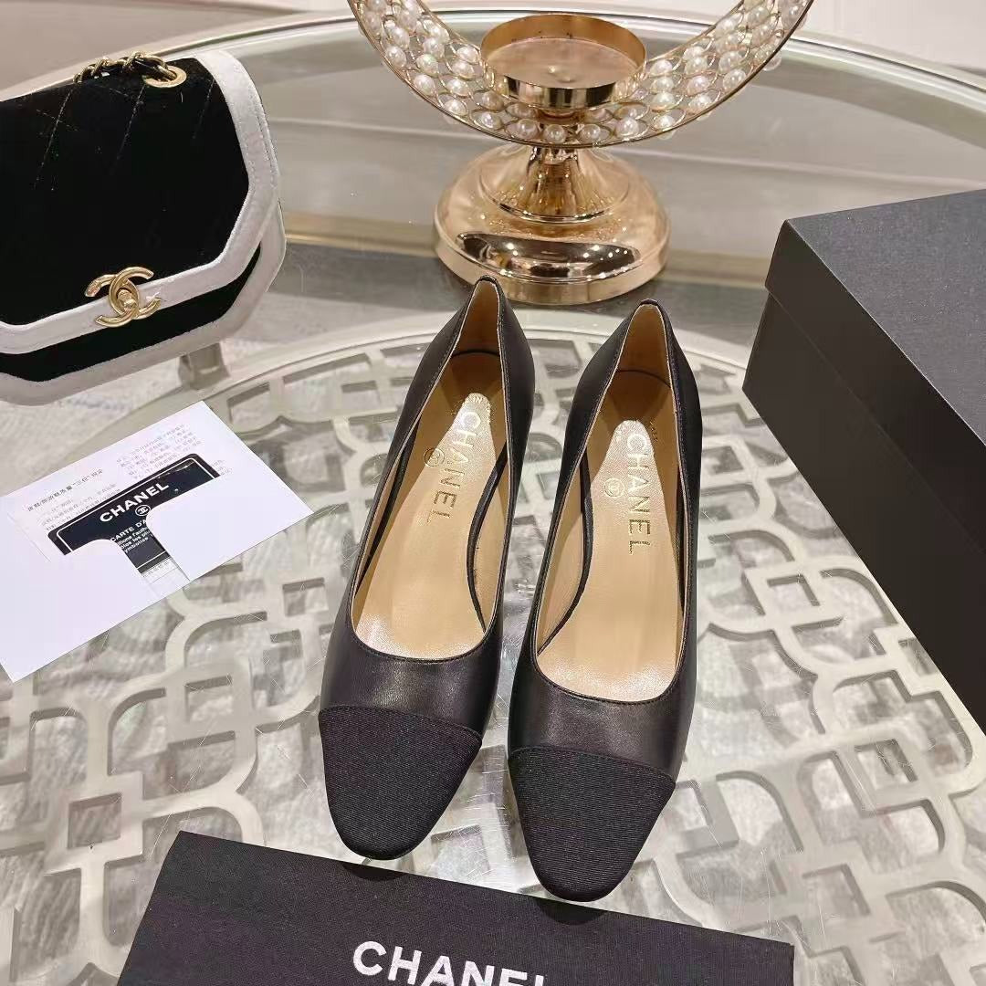 Classic Black Cap Toe Heels