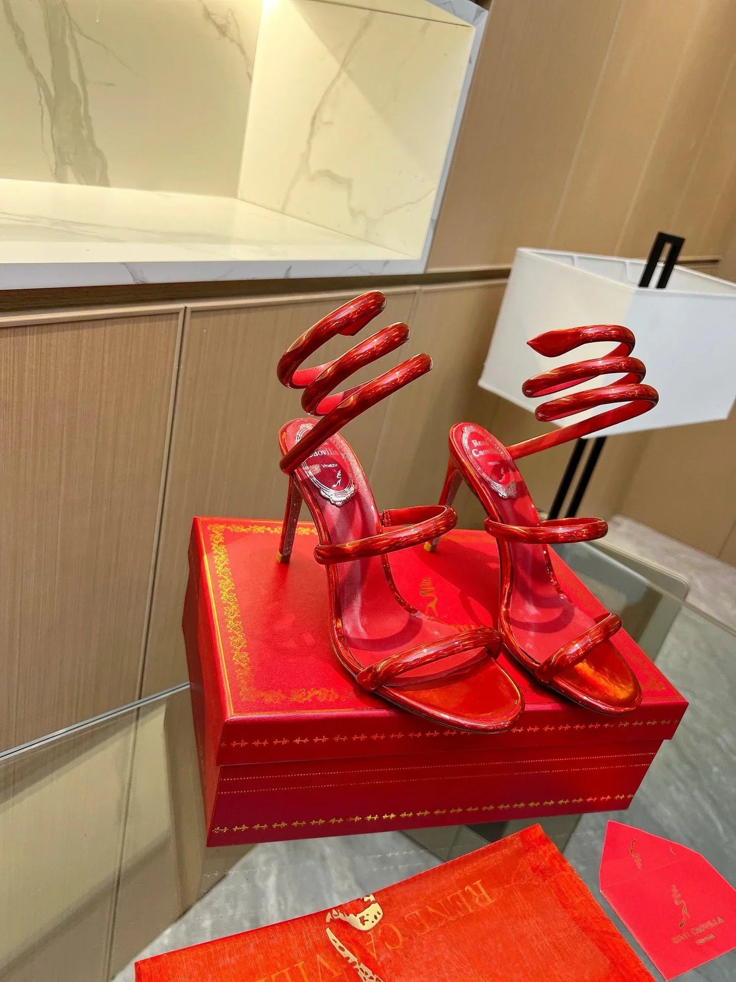 Velvet Snake Crystal Sandals
