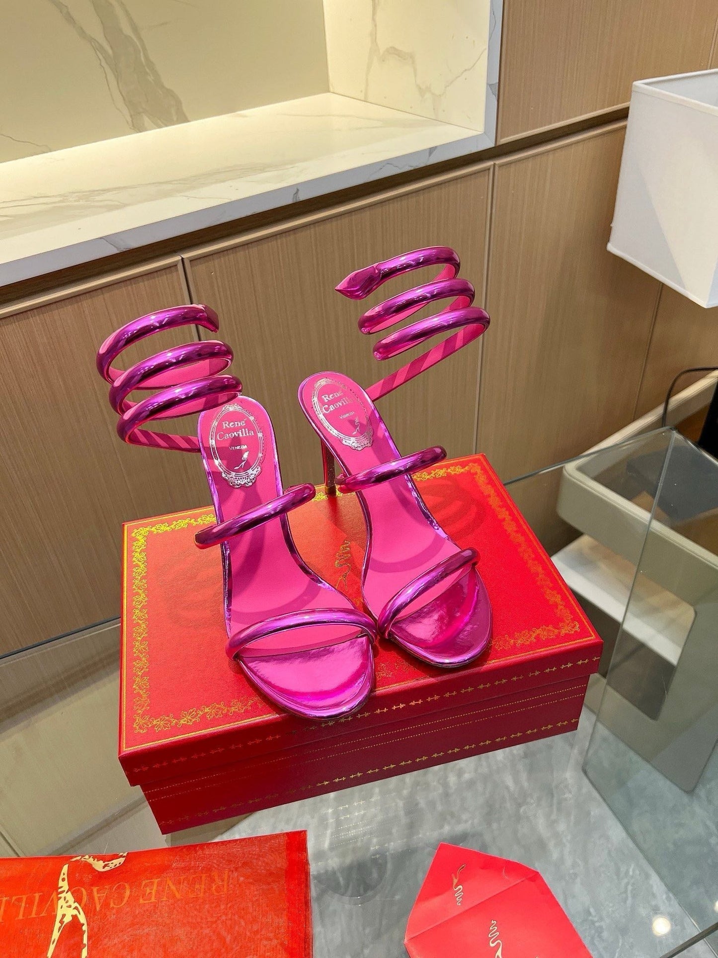 Velvet Snake Crystal Sandals