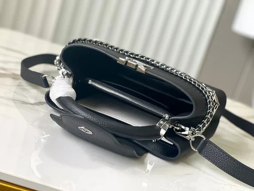 Capucines Triology Chain 3 In 1 Black & Pearl